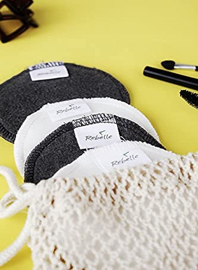 ريبيل (عبوة من 12 قطعة) مناديل إزالة المكياج القابلة لإعادة الاستخدام المصنوعة من القطن والخيزران | وسادات تنظيف الوجه لإزالة المكياج - Image 4