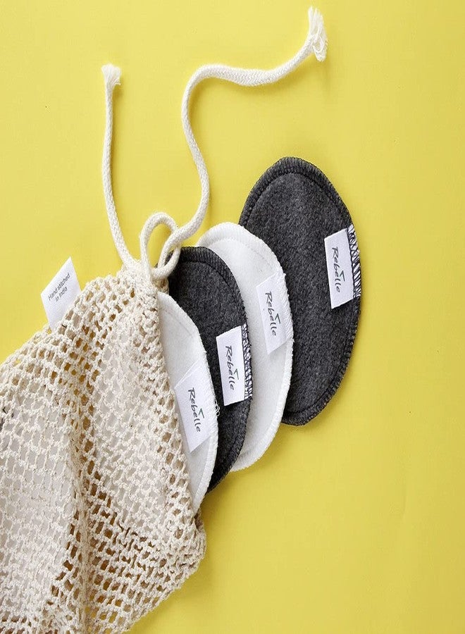 ريبيل (عبوة من 12 قطعة) مناديل إزالة المكياج القابلة لإعادة الاستخدام المصنوعة من القطن والخيزران | وسادات تنظيف الوجه لإزالة المكياج - Image 1