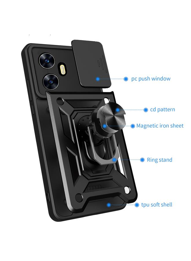 S-TOP Case For Realme C55 4G Sliding Camera Cover Design TPU+PC Phone Case - Image 3
