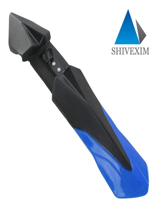 ShivExim® Bicycle Dual Tone Front & Rear Mudguard, Black-Red Clip-on Fender Full Length Front & Rear Fender (Blue) - Image 4