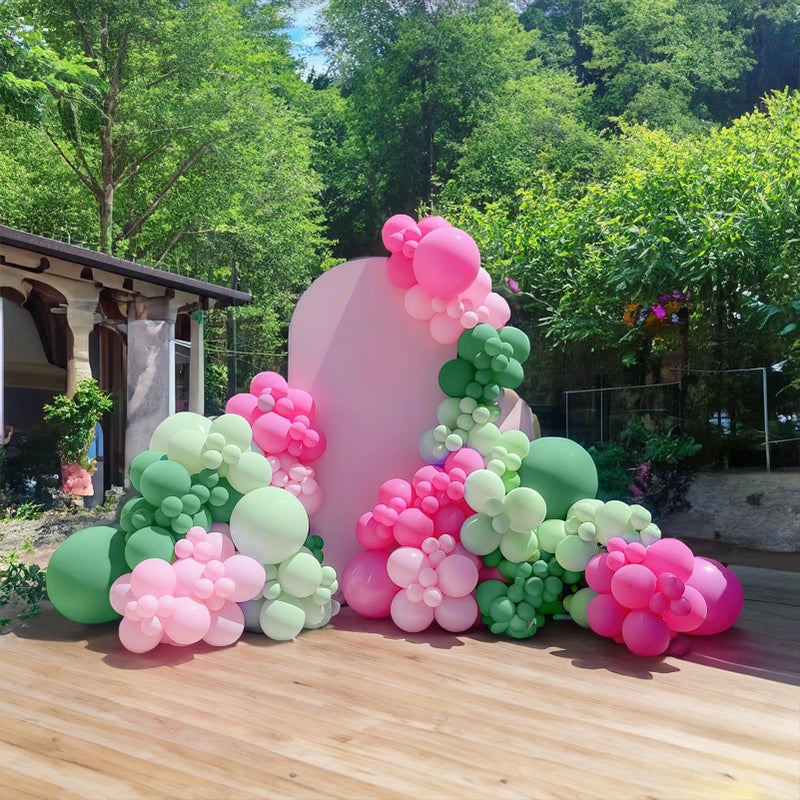 kozee Pink and Green Balloon Arch Garland Kit 154pcs Sage Green and Pastel Pink Balloons for Girls baby in bloom Baby Shower Woodland Safari wild one Baptism Birthday summer tropical Party Decorations - Image 1