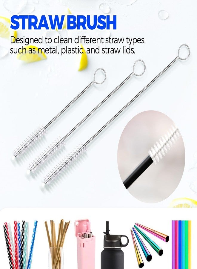Holikme 6 Pack Dish Brush Set with Bottle Brush, Dish Scrub Brush, Pan Brush and 3 Straw Brushes, Deep Cleaning Handle Brush with Scraper Tip for Kitchen Sink Dishes Bottle Cup Pot and Pans (Gray) - Image 5
