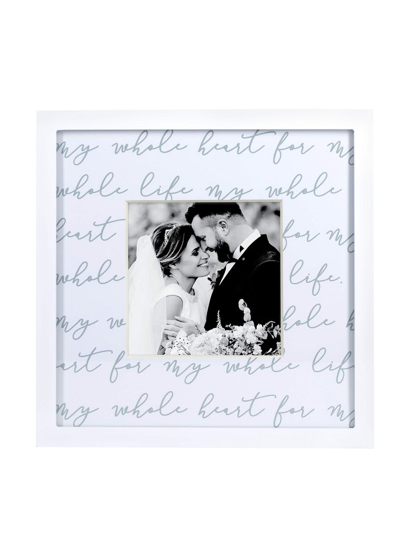 pearhead Pearhead Wedding Script Picture Frame  Newlyweds Gift  Wedding Registry  Bridal Shower Gift  White  - Image 1