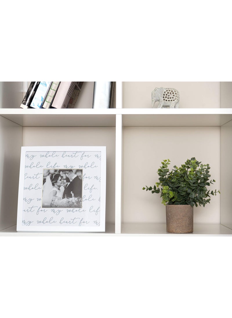 pearhead Pearhead Wedding Script Picture Frame  Newlyweds Gift  Wedding Registry  Bridal Shower Gift  White  - Image 3
