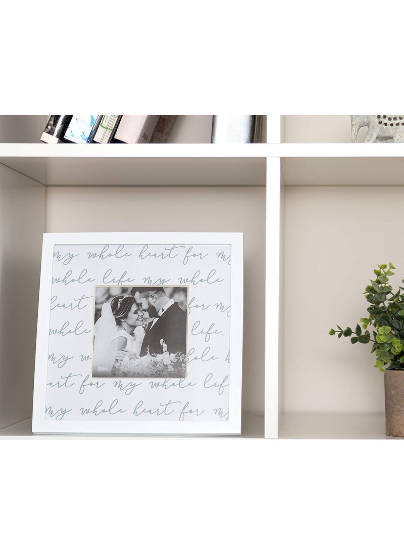 pearhead Pearhead Wedding Script Picture Frame  Newlyweds Gift  Wedding Registry  Bridal Shower Gift  White  - Image 2
