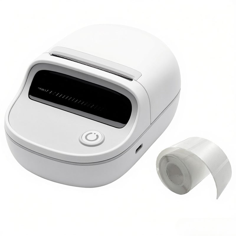 T20 Thermal Label Printer BT Connection Portable Sticker Printer Label Makers Compatible Android&iOS PC for Daily Life and Business with 1 Inch Label Roll- White - Image 1