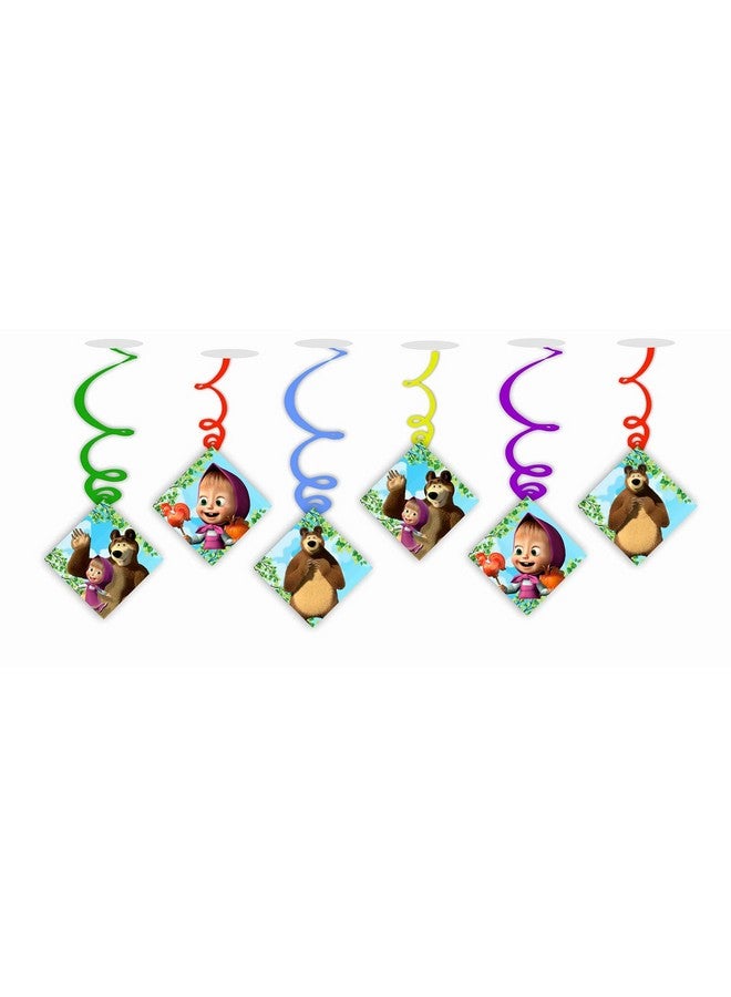 بالونيستيكس مجموعة لافتة عيد ميلاد سعيد مع زخارف دائرية من Balloonistics بتصميم الدب وميشا، لافتة للأطفال معلقة لتزيين أعياد الميلاد وخلفية لالتقاط الصور وحفلة مميزة (لافتة واحدة و6 زخارف دائرية) - Image 3