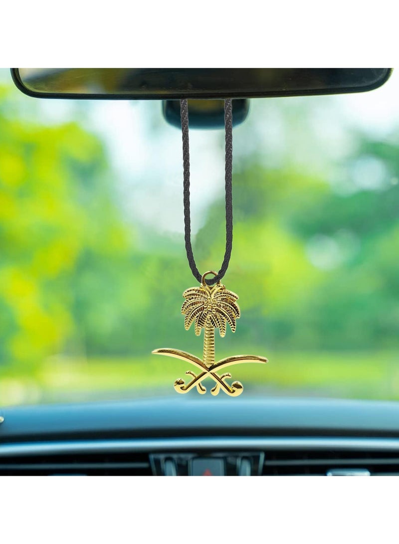FAJ Saudi Arabia Emblem Keychain Car Emblem Car Mirror Hanging Pendant Metal Mini Car Decoration Chain 1 Pcs - Image 5