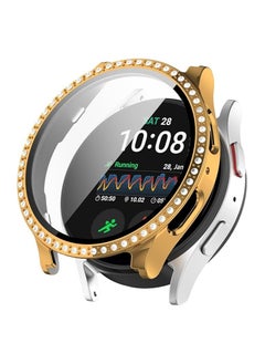 ماركة غير محددة جراب Samsung Galaxy Watch 7 Bling - جراب واقٍ من الكريستال اللامع مرصع بأحجار الراين والماس، غطاء وجه صلب من البولي كربونات، مصد للصدمات لساعة 40 مم (ذهبي)  - Image 2