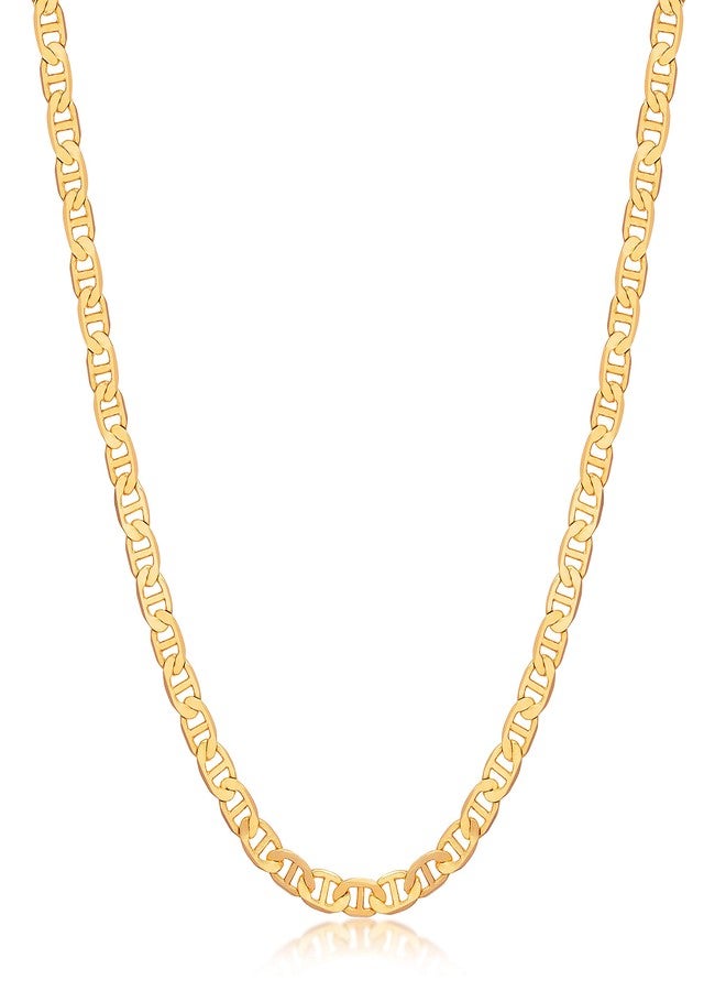 Barzel Mariner Chain Necklace for Women, 18K Gold Plated Mariner Chain Necklace (20 Inches, 5MM Gold) - Image 1