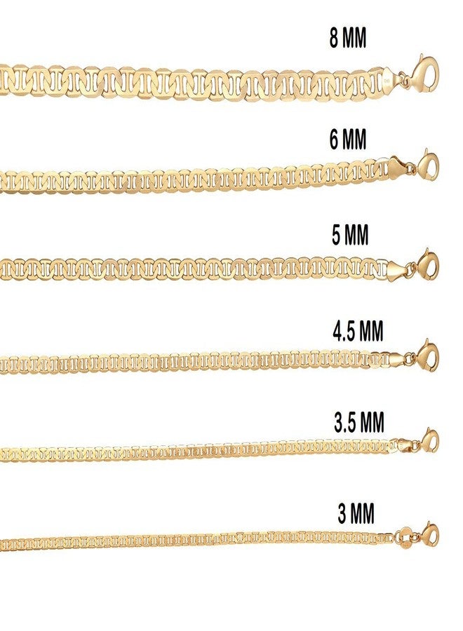 Barzel Mariner Chain Necklace for Women, 18K Gold Plated Mariner Chain Necklace (20 Inches, 5MM Gold) - Image 4