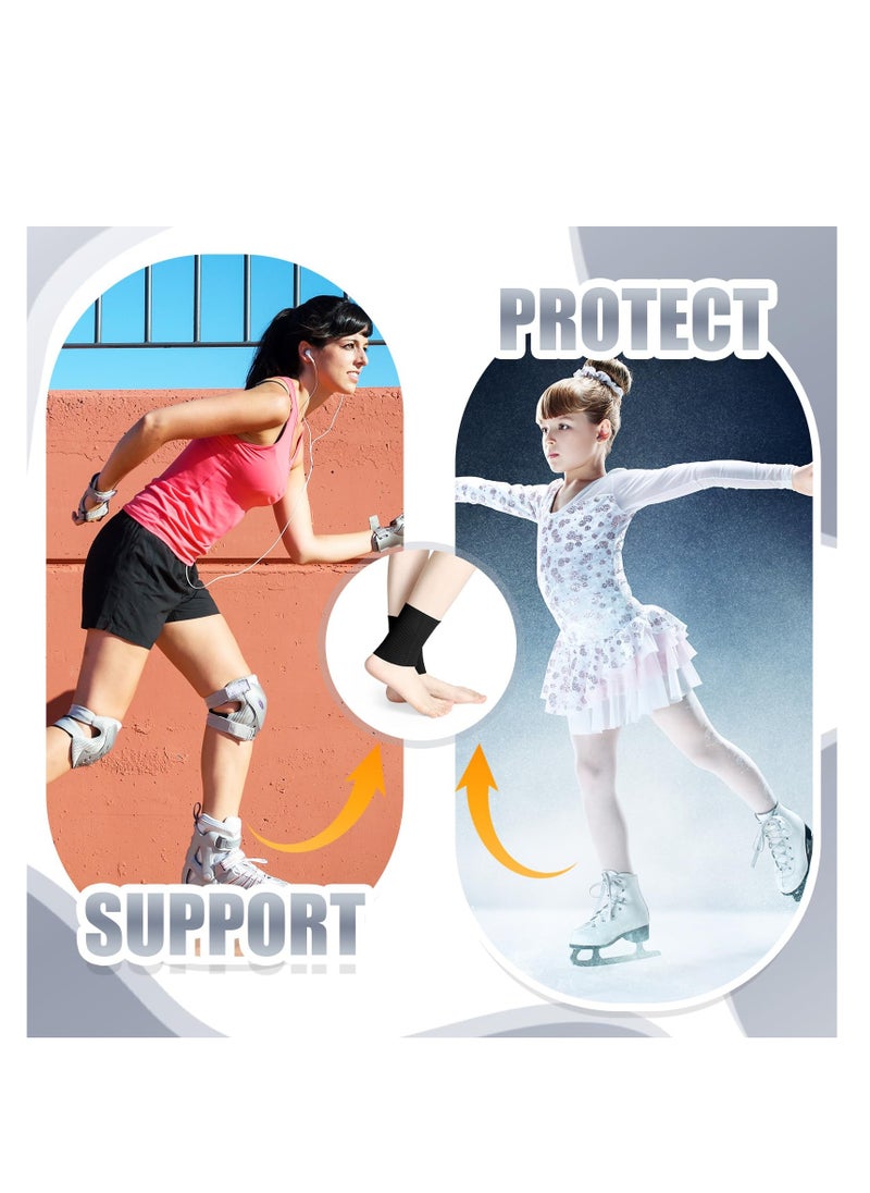 Generic Compression Ankle Sleeves for Skating Riding and Skiing Padded Foot Support with Ankle Protection Ideal for Sports Activities Black  - Image 4