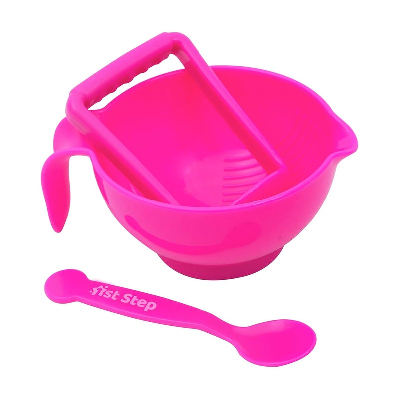 1st Step Portable Grinding Feeding Masher/Serving Bowl for Baby Food Preparation with Spoon - Image 1