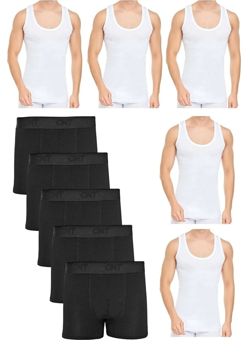 Tezzgelsin - Men's Slim Fit Undershirt and Boxer Set 5 Boxer 5 Undershirt - Image 1