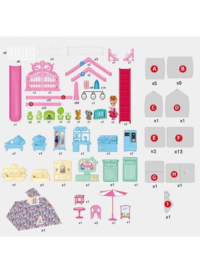 جُودِيَّة Dollhouse,Dream House for Girls Pretend Toys-4 Story 13 Rooms Dollhouse,Toddler Playhouse DIY Building Kids Gift for for 3-10 Year Old Girls. - Image 2