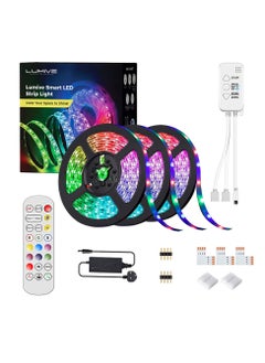 LUMIVE Lumive Smart LED Strip Lights, RGB Waterproof LEDs With WiFi, APP Control and IR Remote Controller, 16 Million Colors, Music Sync for Rooms TV PC Gaming. USB Powered, Works with Alexa. (15M)  - Image 1
