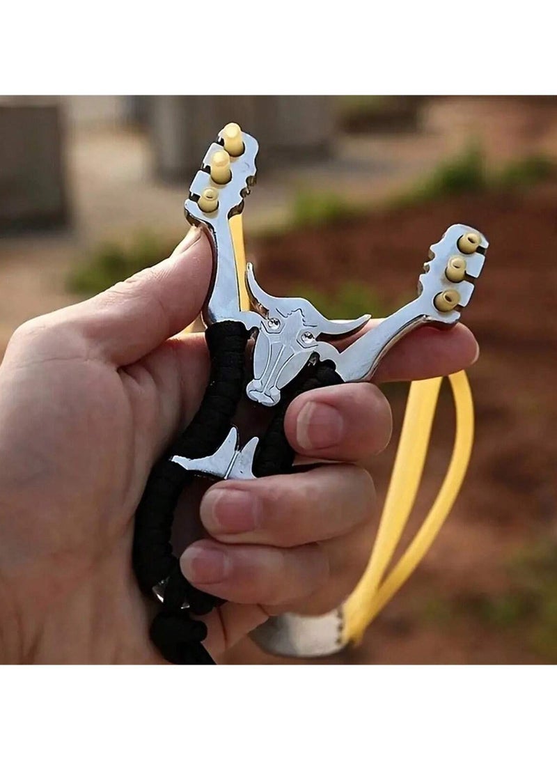 Alloy Steel Slingshot, High-Elastic Bands, and Ergonomic Grip for Shooting, and Competitions - Image 2