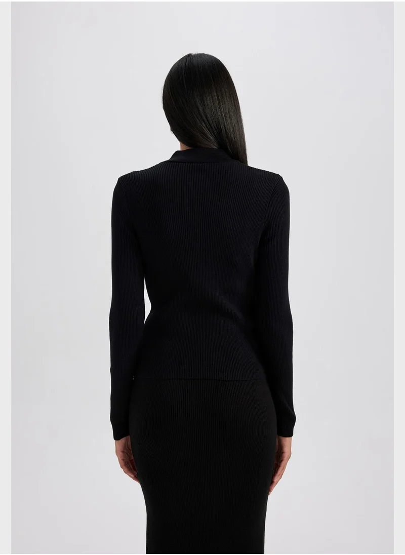 DeFacto Zip Detail Top