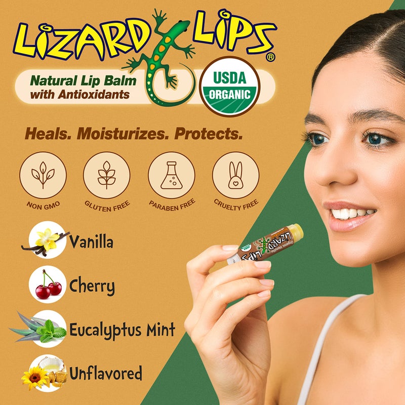 Lizard Lips USDA Certified Organic - Vanilla 4 Pack - Image 2