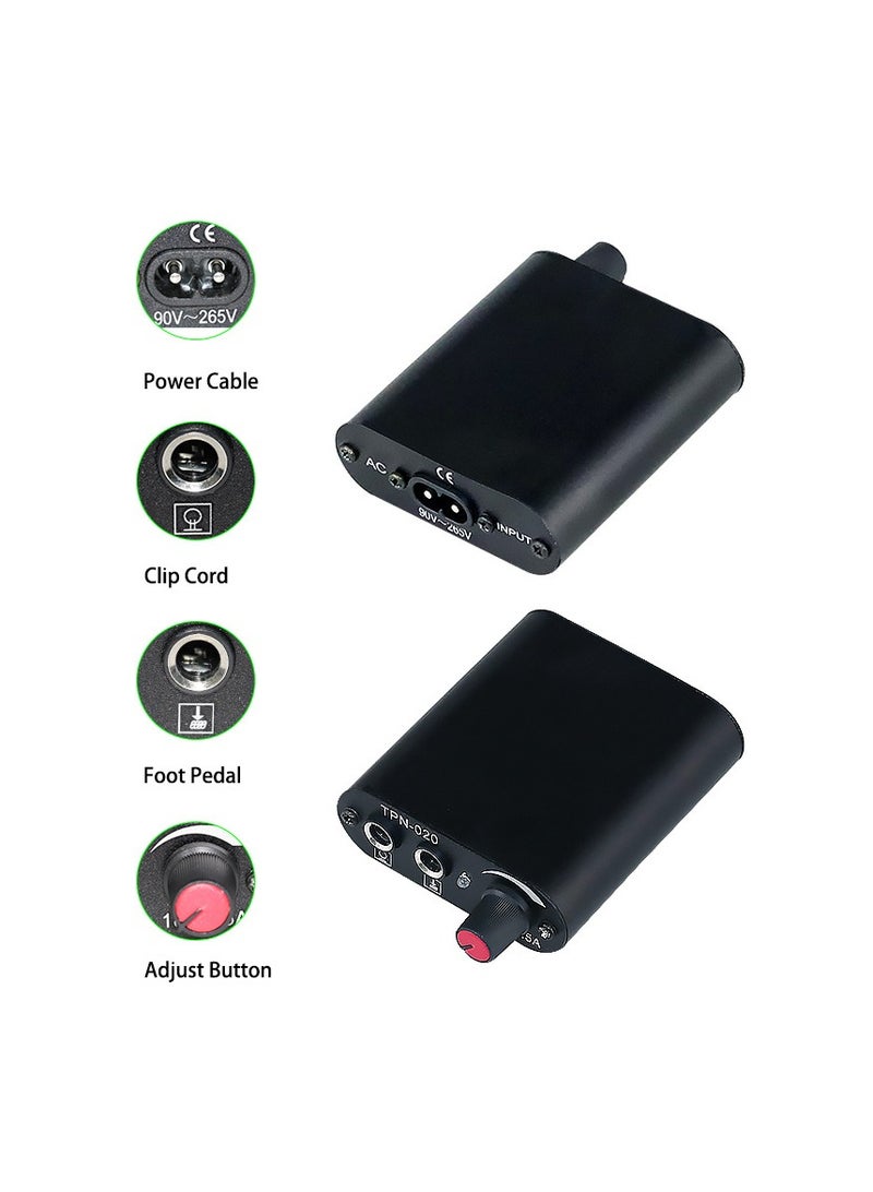 Tattoo Pen Kit, All In One Tattoo Machine Set, Durable Safe Tattoo Supplies Kit, Tattoo Pen, Tattoo Integrated Needles, Tattoo ment 10 Colors Set, Steel Pedal, Repair Cream, Bnadage, (Golden Suit) - Image 4