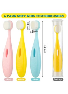 Patelai 6 Pieces Kids Extra Soft Nano Toothbrush Children Bristles Children Micro Nano Manual Toothbrush Set with 20000 Bristles for Age 3and Above Boys Girls Gum Protecting Cleaning(Cute Style)  - Image 2