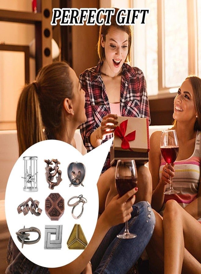 VALUEVIBES Brain Teaser Metal Puzzle Set - 3D Interlocking Metal Cast Mind Games for Adults & Kids (6 Piece Set (A)) - Image 5