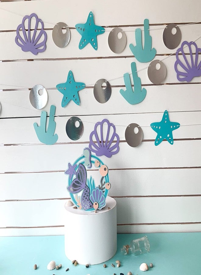 Pinfliers Under The Sea, Ocean, Mermaid Theme Birthday Decorations/3rd Bday Décor Items for Girls/Pastel Paper Bunting Flags for Decoration, Banner,Streamers,Pennants/Kids Wall, Backdrop/18 pcs/ 67 in - Image 2