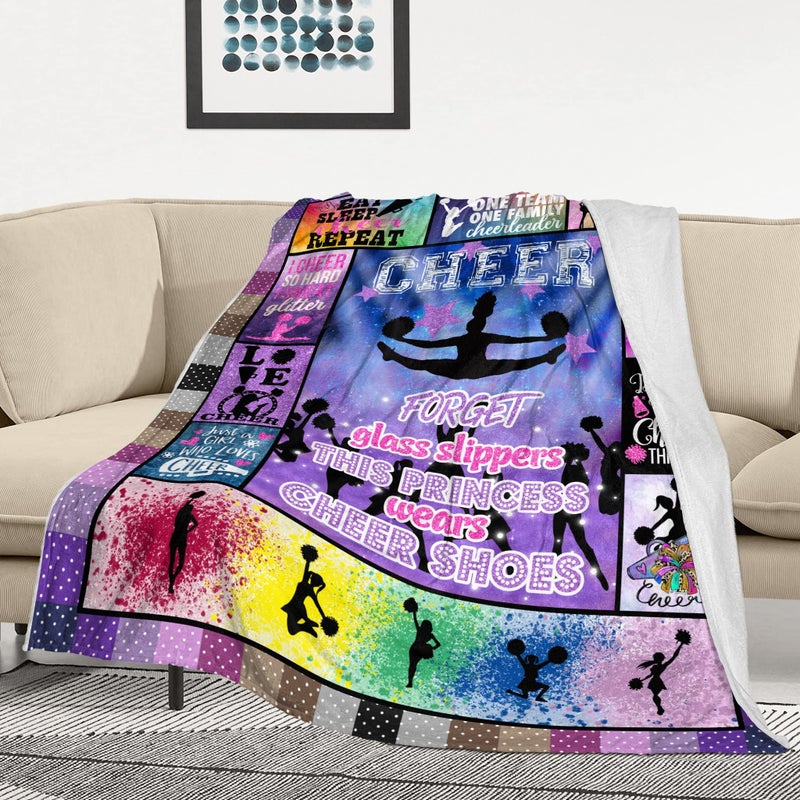Mubpean Cheerleader Gifts Blanket 60""x50"" - Cheerleading Gifts for Girls - Cheer Gifts for Cheerleaders - Gifts for Cheerleaders - Cheer Coach Gift - Cheer Squad - Birthday Gift Ideas for Teens Kids - Image 2