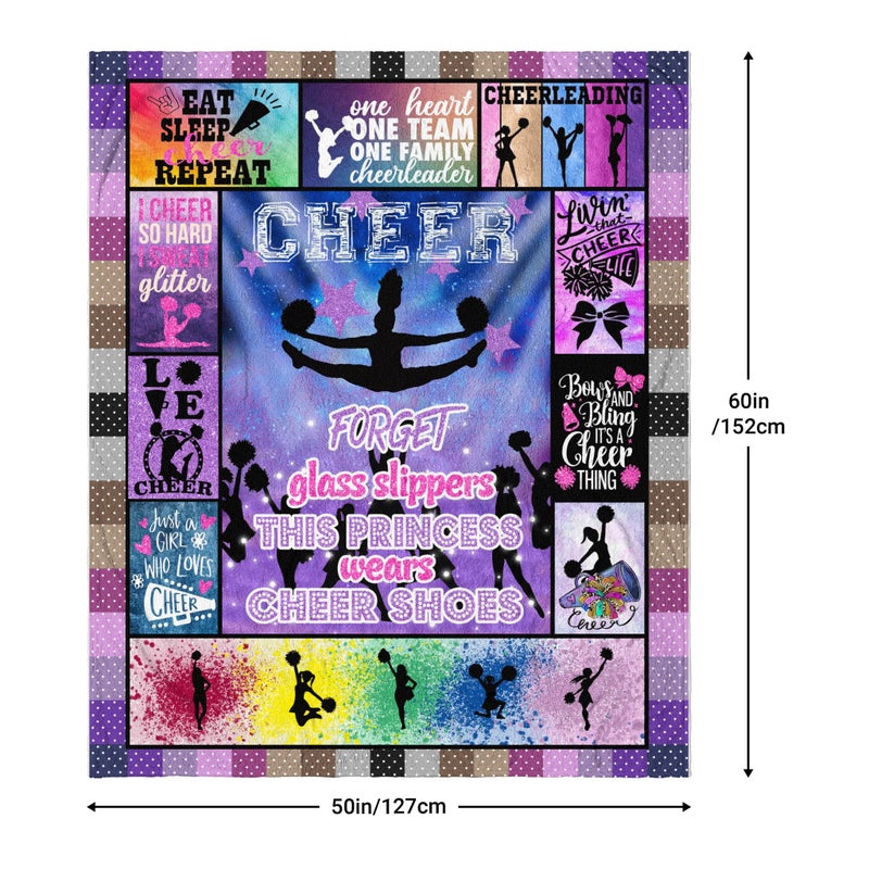 Mubpean Cheerleader Gifts Blanket 60""x50"" - Cheerleading Gifts for Girls - Cheer Gifts for Cheerleaders - Gifts for Cheerleaders - Cheer Coach Gift - Cheer Squad - Birthday Gift Ideas for Teens Kids - Image 3