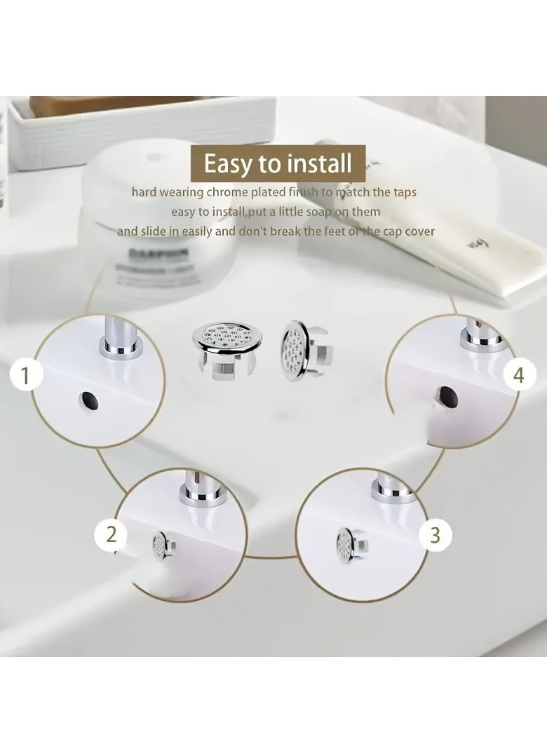 5 Pack Bathroom Basin Sink Round Hole Decorative Chrome Overflow Cover Ring Hole Insert Cover Hollow Ring for Hole Diameter Replacement Ceramic Basin for Home, Sink, Bathroom, Kitchen  - Image 4