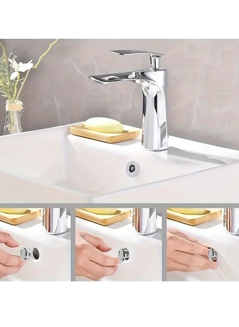 5 Pack Bathroom Basin Sink Round Hole Decorative Chrome Overflow Cover Ring Hole Insert Cover Hollow Ring for Hole Diameter Replacement Ceramic Basin for Home, Sink, Bathroom, Kitchen  - Image 5