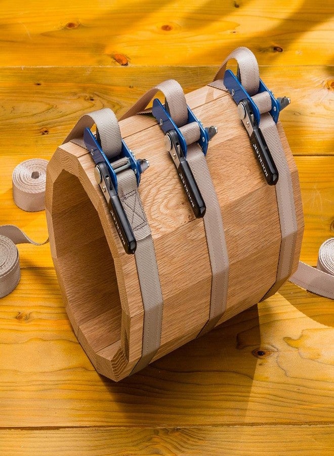 Rockler Band Clamps Woodworking - Longer, Durable 1”x15” Quick Grip Clamps & Permanently Attached Ratchet Handle - Non-Stretch Band Strap Clamp w/Herringbone Weave for Oddly Shaped Objects - Image 5