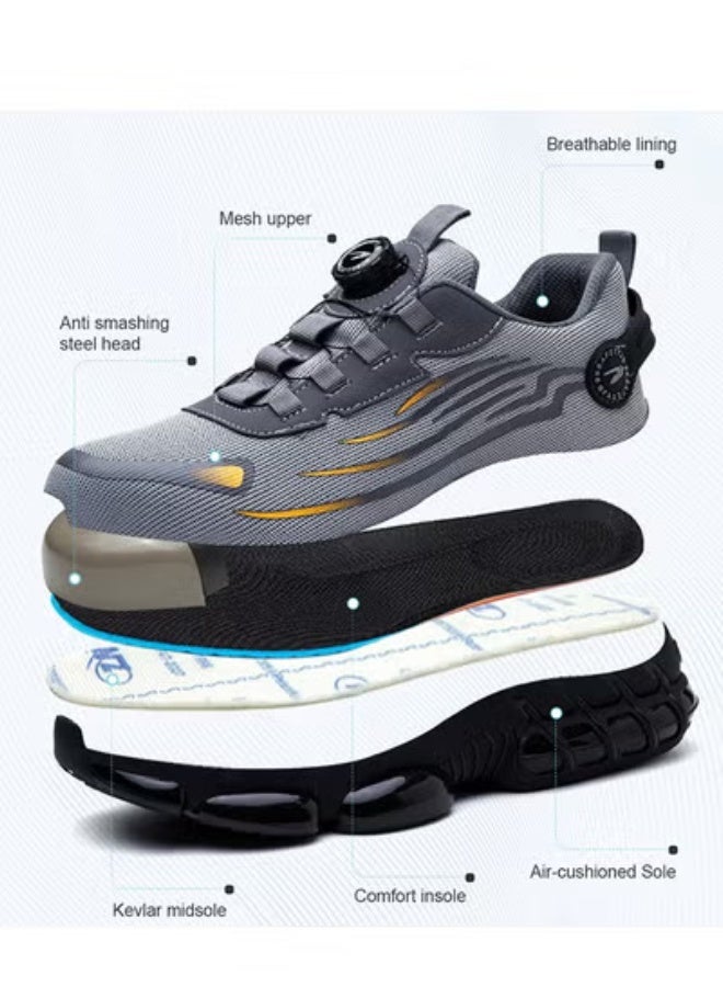 Steel Toe Shoes for Men Lightweight Safety Shoes Comfortable Puncture Proof Slip On Indestructible Work Shoes image 11