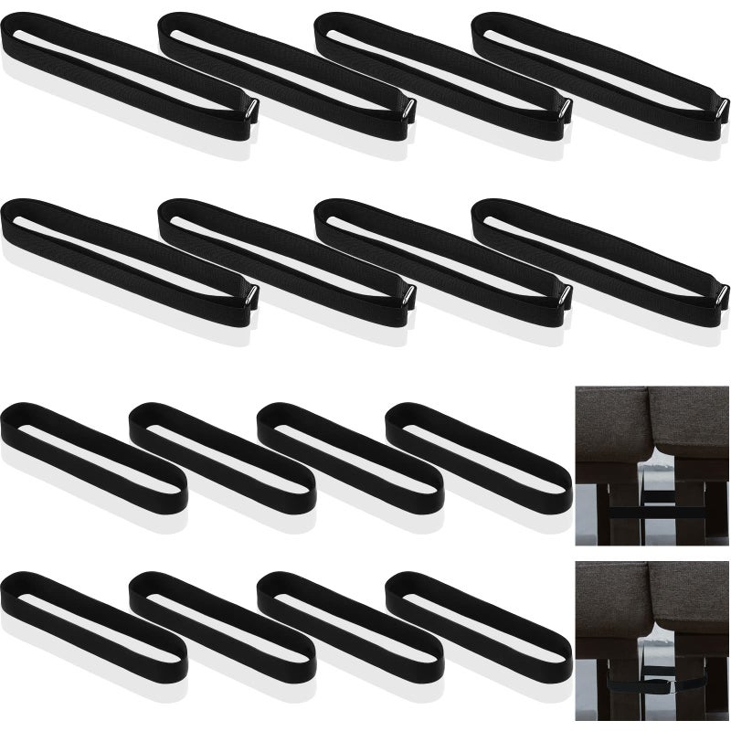 Saintrygo 16 Pieces Sectional Sofa Connectors Rubber Heavy Duty Couch Connector Straps Easy Install No Tools Required Universal Hook Loop Cinch Straps for Sliding Furniture