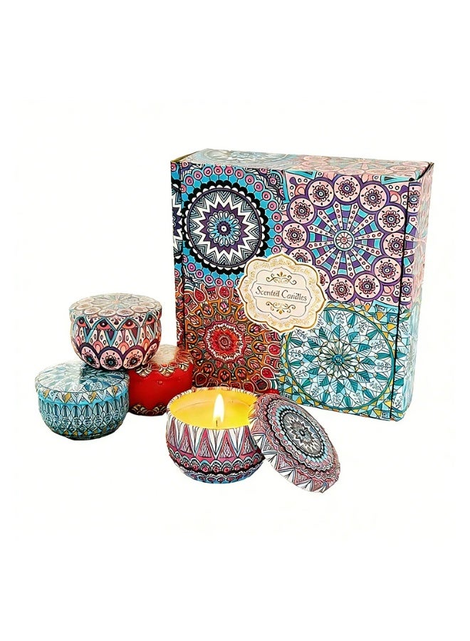 Scented Candles Gift Set for Women – 4 Pack Natural Soy Wax Aromatherapy Candles in Jars, Long Lasting Travel Candles for Stress Relief, Sleep, Relaxation, Spa, Bath, Yoga, Birthday, Holiday Gifts