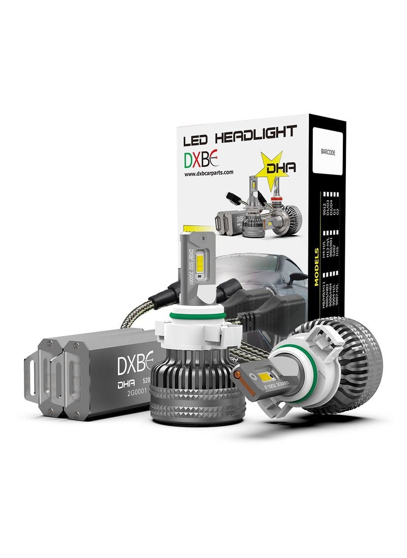 DXB-C - 5202 100W 12.000LM SET 6500K LED Car Headlights 300% Brightness New 6500K Cool White Bulb High Beam and Low Beam - 2 Pcs - Image 1