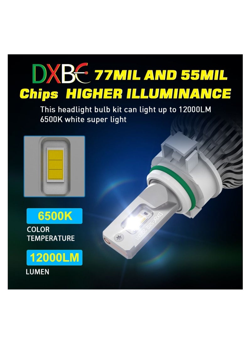 DXB-C - 5202 100W 12.000LM SET 6500K LED Car Headlights 300% Brightness New 6500K Cool White Bulb High Beam and Low Beam - 2 Pcs - Image 1