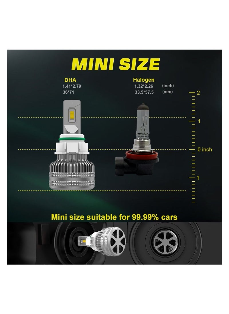 DXB-C - 5202 100W 12.000LM SET 6500K LED Car Headlights 300% Brightness New 6500K Cool White Bulb High Beam and Low Beam - 2 Pcs - Image 1
