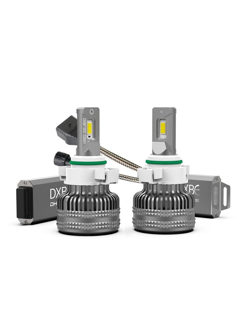 DXB-C - 5202 100W 12.000LM SET 6500K LED Car Headlights 300% Brightness New 6500K Cool White Bulb High Beam and Low Beam - 2 Pcs - Image 1