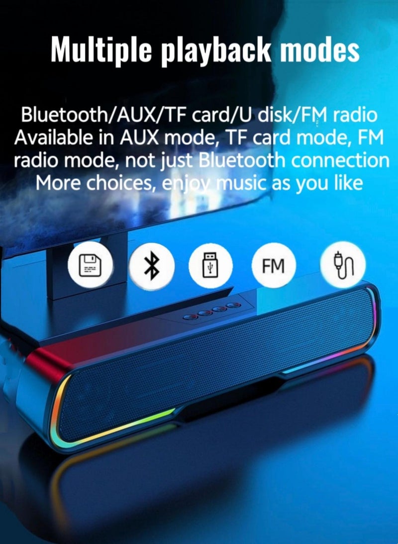 DRAKLAW Computer Speakers Bluetooth Speakers USB Powered RGB Lighting Bluetooth 5.0 And 3.5mm Aux Computer Gaming Speakers for Desktop/Laptop/PC/Mobile Phone - Image 5