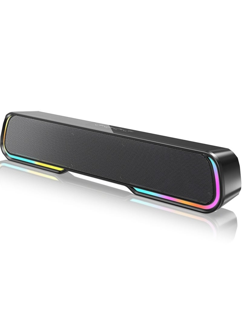 DRAKLAW Computer Speakers Bluetooth Speakers USB Powered RGB Lighting Bluetooth 5.0 And 3.5mm Aux Computer Gaming Speakers for Desktop/Laptop/PC/Mobile Phone - Image 1