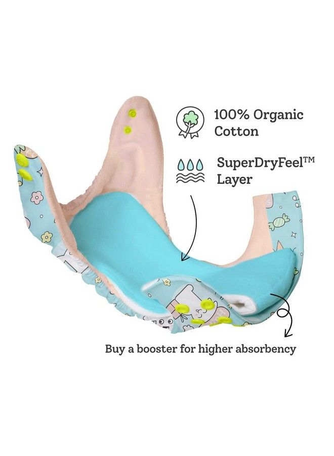 Superbottoms Cloth Diapers For Babies Cloth Diaper Combo Pack Of 2 Freesize Unonew Version; Reusable Cloth Diapers For Babies 0 To 3 Years ; With 2 Organic Cotton Inserts;Pads - Image 5