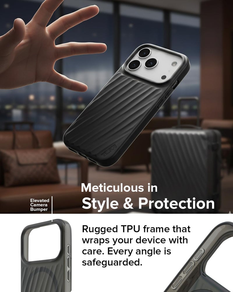 CG MOBILE CG موبايل تومي [مرخص رسميًا]، جراب/غطاء واقي مصمم لهاتف iPhone 17 Pro Max | متوافق مع Mag-Safe | جراب شفاف من Pc/TPU بزاوية 19 درجة - أسود مطفي - Image 5