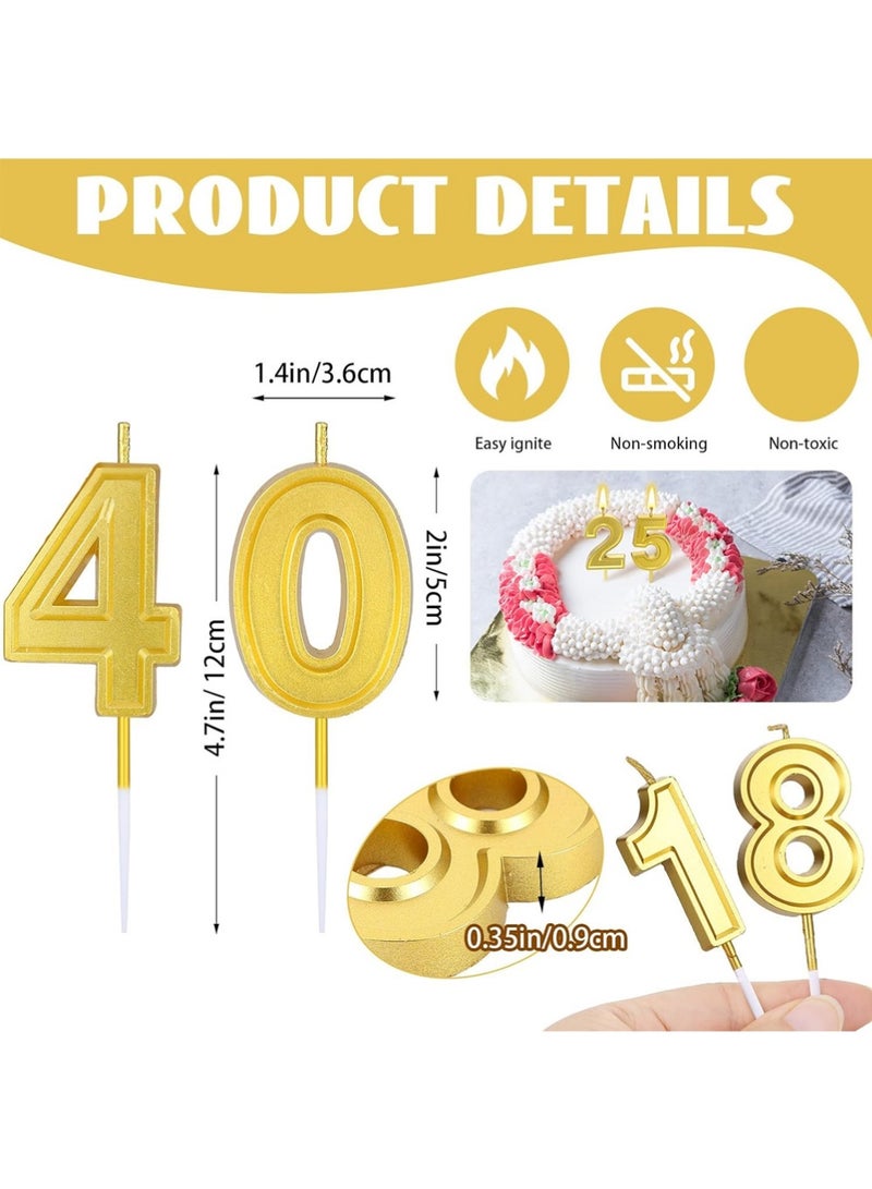 يوجي رقم شموع عيد ميلاد(0-9),الكعكة المعدنية شموع الكعكة,عيد ميلاد سعيد كعكة Topper الهدايا ديكور للنساء الرجال الذهب - Image 3
