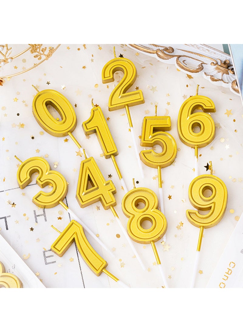 يوجي رقم شموع عيد ميلاد(0-9),الكعكة المعدنية شموع الكعكة,عيد ميلاد سعيد كعكة Topper الهدايا ديكور للنساء الرجال الذهب - Image 1