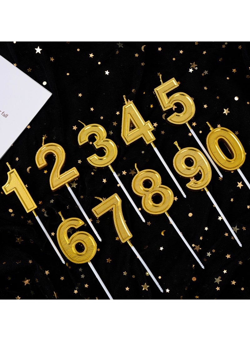يوجي رقم شموع عيد ميلاد(0-9),الكعكة المعدنية شموع الكعكة,عيد ميلاد سعيد كعكة Topper الهدايا ديكور للنساء الرجال الذهب - Image 2
