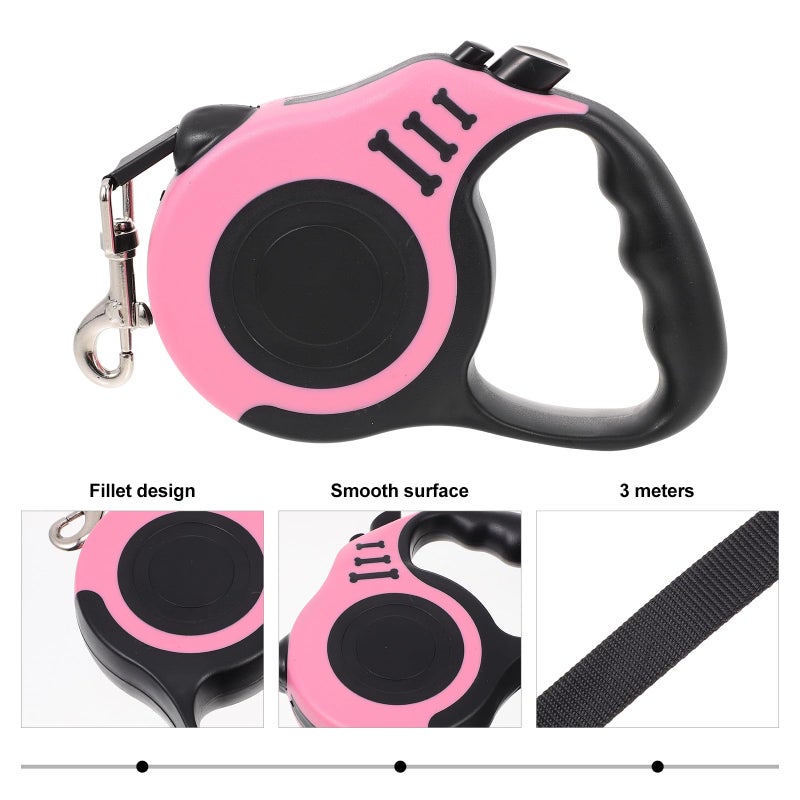 Retractable Dog Leash 3M Pink Tape Automatic Walking Leash For Outdoor Home Use - Image 4