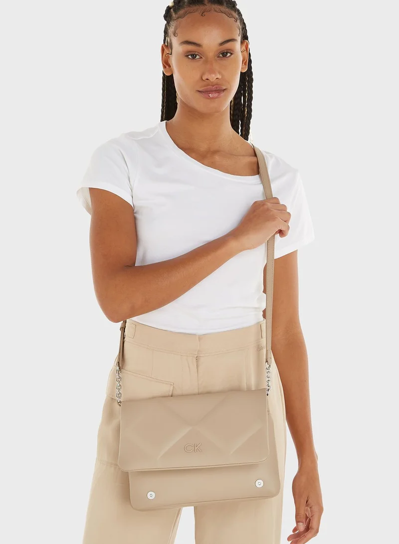 CALVIN KLEIN Reversible Lock Quilt Shoulder Bag