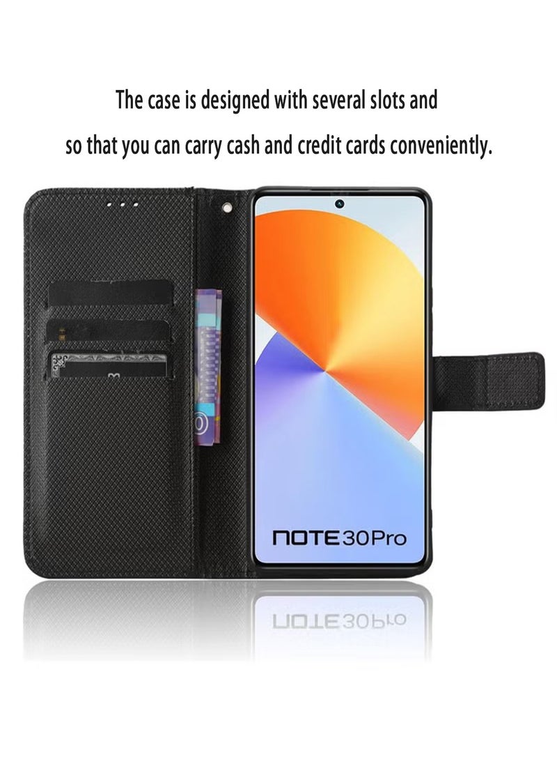 X-level Infinix Note 30 Pro 4G/X678B Phone Case Cover with Full Body Camera Len Protector PU Leather Wallet Card Holder Shockproof Protective Back Cover with Release Hand Phone Holder Daily Video Kickstand  - Image 4