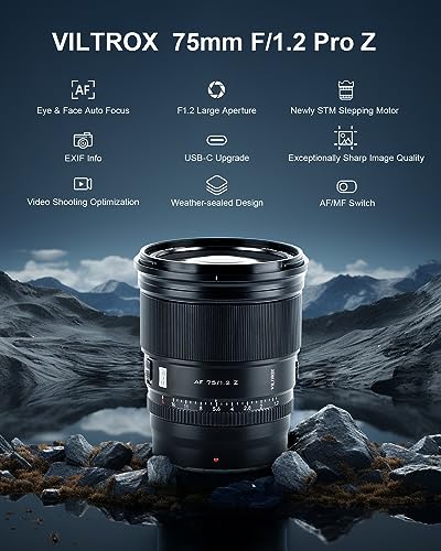 VILTROX عدسة VILTROX 75mm f/1.2 F1.2 PRO Z Mount بؤرة تلقائية التركيز APS-C لكاميرات نيكون Z-Mount عدسة واسعة الزاوية APS-C AF متوافقة مع كاميرات نيكون Z-Mount Z9 Z8 Z7 Z7II Z6 Z6II Z5 Z50 Z30 ZFC - Image 3